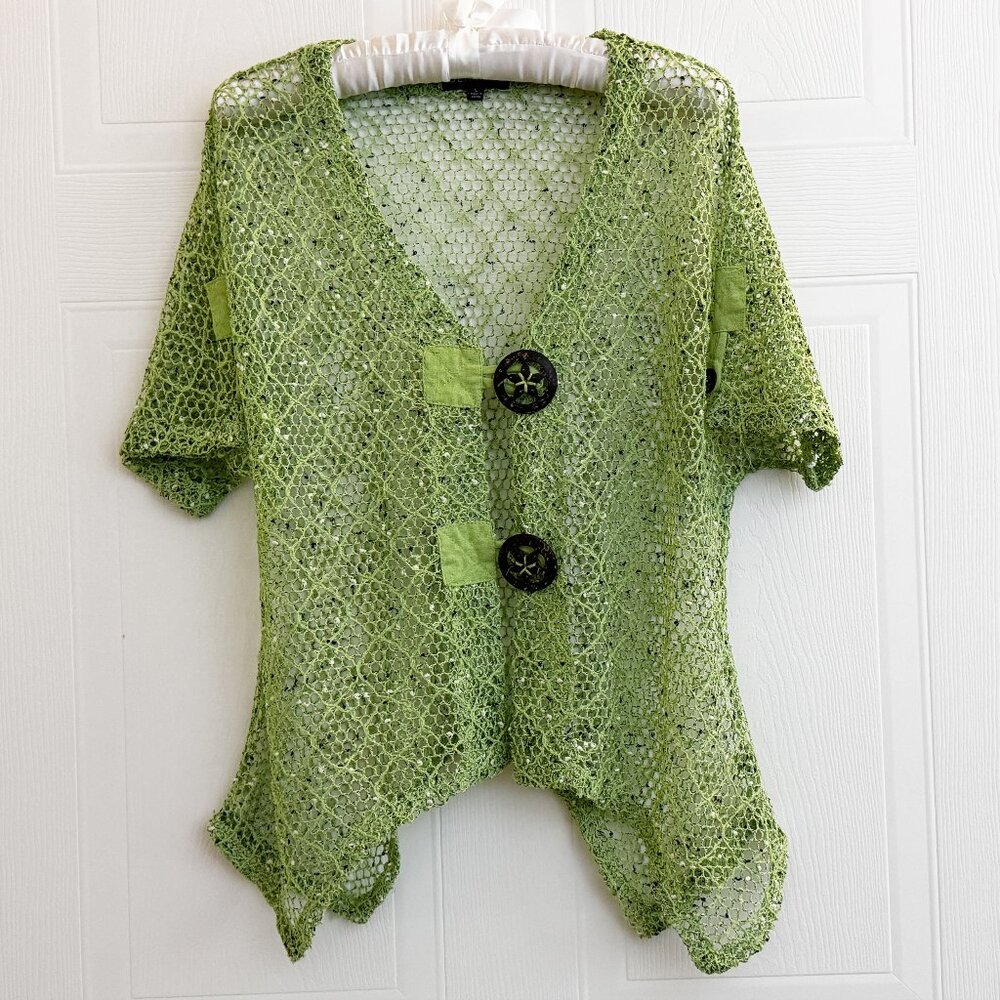 Ultimate Womens Green Mesh Topper Wrap Size L
